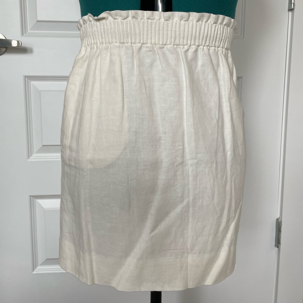 J. CREW White Linen Skirt w/ Pockets